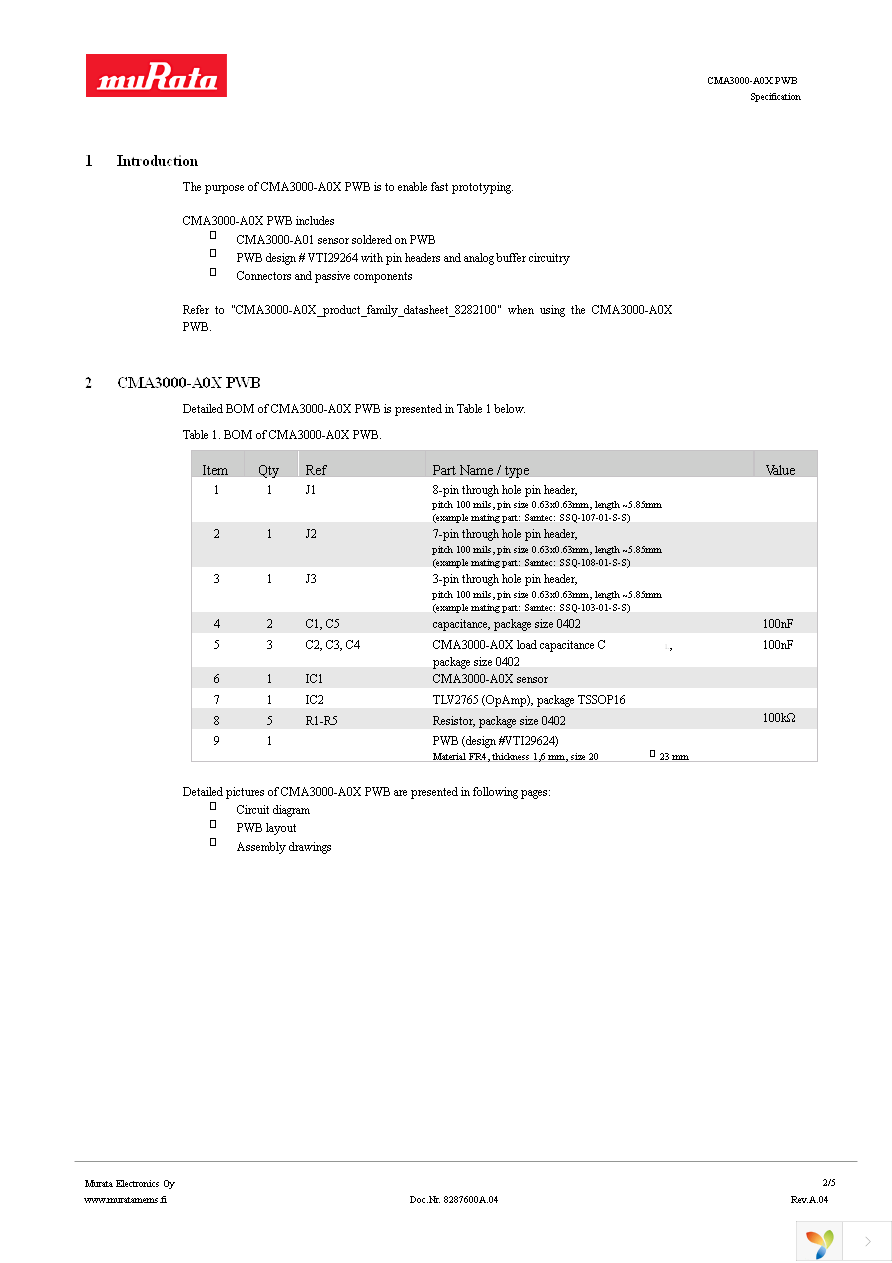 CMA3000-A01 PWB Page 2